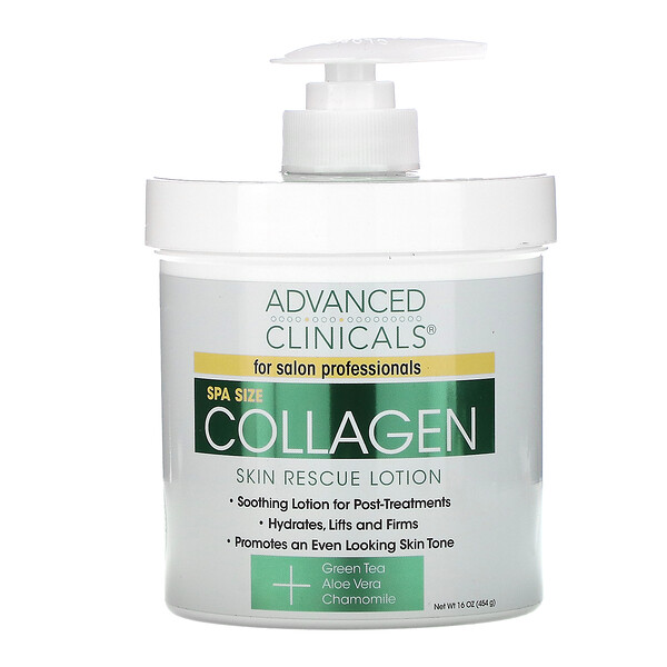 Advanced Clinicals, Collagen, восстановляющий лосьон для кожи, 16 унций (454 г)