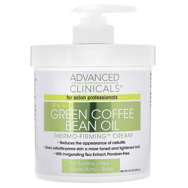 Advanced Clinicals, Green Coffee Bean Oil, термо-тонирующий крем, 16 унций (454 г) (Discontinued Item)