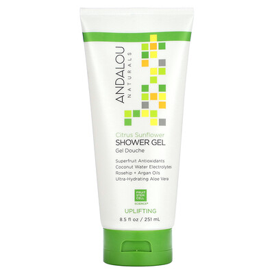 Andalou Naturals Гель для душа бодрящий с цитрусовыми и подсолнухами 251 мл (8 5 жидк. Унции)
Andalou Naturals Гель для душа бодрящий с цитрусовыми и подсолнухами 251 мл (8 5 жидк. Унции)