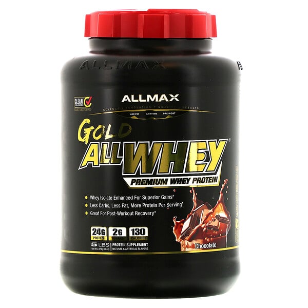 ALLMAX Nutrition, Gold AllWhey, 100% сывороточный протеин премиального качества, со вкусом шоколада, 2,27 кг (5 фунтов)