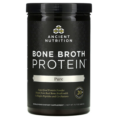 Dr. Axe / Ancient Nutrition Bone Broth Protein, чистый протеиновый порошок, 446 г (15,7 унции)
Dr. Axe / Ancient Nutrition Bone Broth Protein, чистый протеиновый порошок, 446 г (15,7 унции)