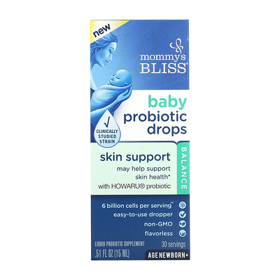 Mommy's Bliss Капли с пробиотиком для детей, для младенцев и старше, без запаха, 15 мл (0,51 жидк. Унции)
Mommy's Bliss Капли с пробиотиком для детей, для младенцев и старше, без запаха, 15 мл (0,51 жидк. Унции)