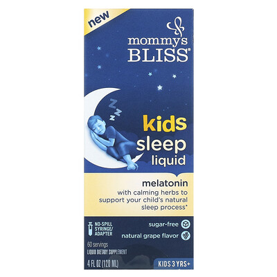 Mommy's Bliss Kids Sleep Liquid Melatonin Kids 3 Yrs + Natural Grape 4 fl oz (120 ml)
Mommy's Bliss Kids Sleep Liquid Melatonin Kids 3 Yrs + Natural Grape 4 fl oz (120 ml)