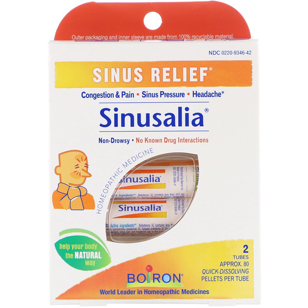 Boiron Sinusalia Sinus Relief 2 Tubes Approx 80 Quick Dissolving