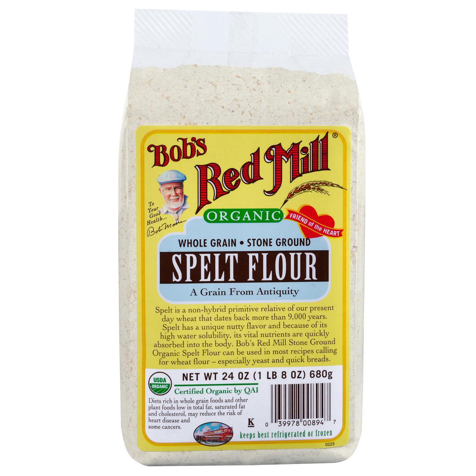 bob"s red mill, organic, spelt flour, whole grain, 24 oz (680 g)