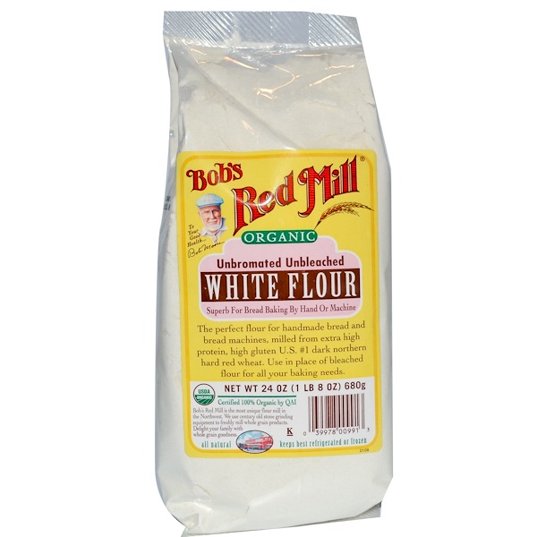 Bob S Red Mill Organic White Flour Unbromated Unbleached 24 Oz 680