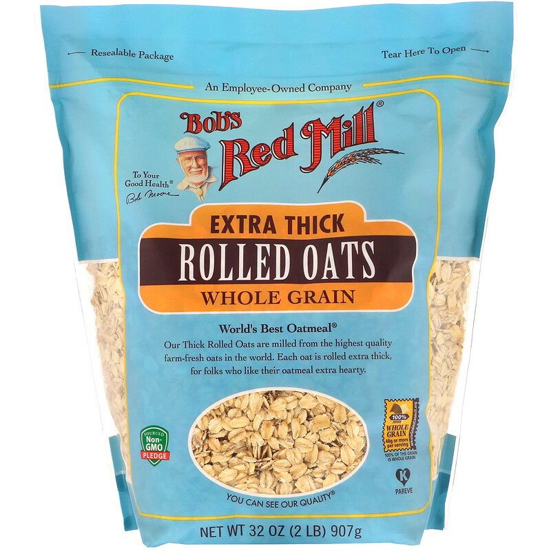 bob"s red mill, extra thick rolled oats, whole grain, 32 oz (907