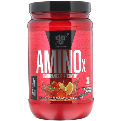 BSN AminoX, увеличение выносливости и восстановление, вкус «Апельсин и клубника», 435 г (15,3 унции)
BSN AminoX, увеличение выносливости и восстановление, вкус «Апельсин и клубника», 435 г (15,3 унции)