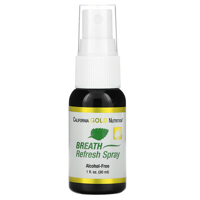 California Gold Nutrition, Breath Refresh Spray, Alcohol-Free, Natural Peppermint and Cinnamon Flavor, 1 fl oz (30 ml)
California Gold Nutrition, Breath Refresh Spray, Alcohol-Free, Natural Peppermint and Cinnamon Flavor, 1 fl oz (30 ml)
