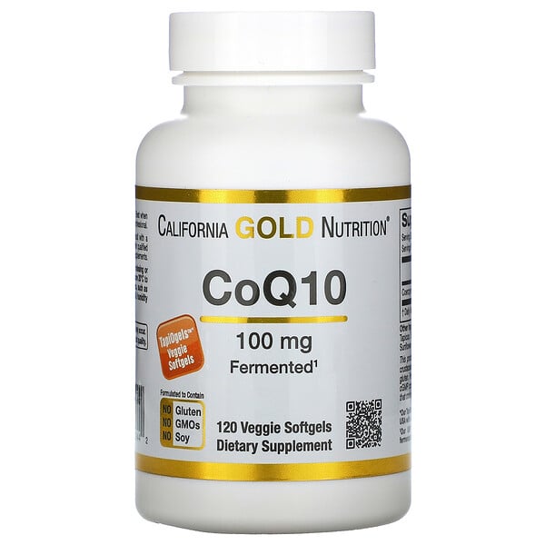 California Gold Nutrition, CoQ10, 100 мг, 120 вегетарианских мягких желатиновых капсул