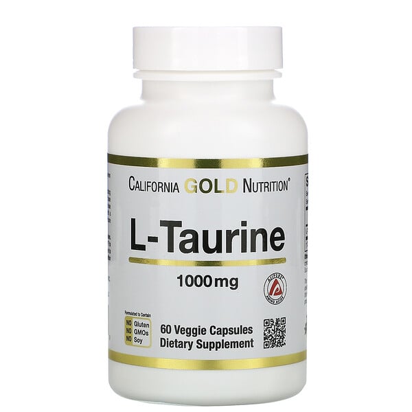 California Gold Nutrition, L-таурин, 1000 мг, 60 растительных капсул