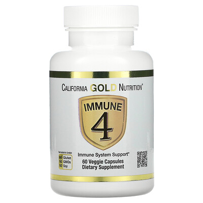 California Gold Nutrition Immune 4, средство для укрепления иммунитета, 60 вегетарианских капсул
California Gold Nutrition Immune 4, средство для укрепления иммунитета, 60 вегетарианских капсул