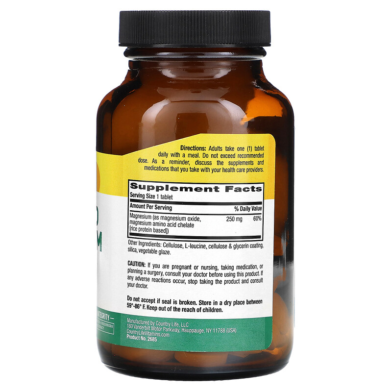 Country Life Chelated Magnesium Mg Tablets