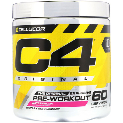 Cellucor C4 Оригинальный Взрывной, Предтренировочная формула, Арбуз, 13,8 унц. (390 г)
Cellucor C4 Оригинальный Взрывной, Предтренировочная формула, Арбуз, 13,8 унц. (390 г)