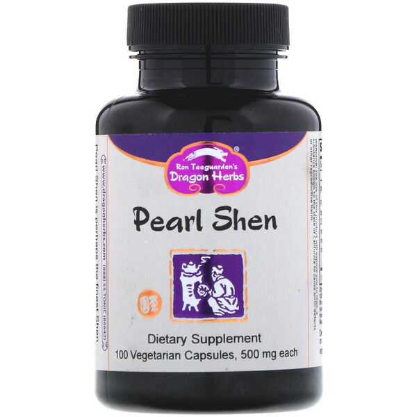 Dragon Herbs, Pearl Shen, 500 мг, 100 растительных капсул