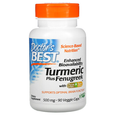 Doctor's Best Enhanced Bioavailability Turmeric Plus Fenugreek, 500 mg, 90 Veggie Caps
Doctor's Best Enhanced Bioavailability Turmeric Plus Fenugreek, 500 mg, 90 Veggie Caps