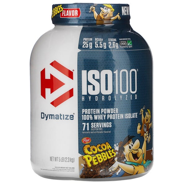 Dymatize Nutrition, ISO100, гидролизованный 100% изолят сывороточного протеина, шоколадный вкус, 2,3 кг (5 фунтов)
