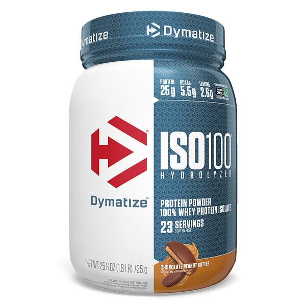 Dymatize Nutrition, ISO 100 Hydrolyzed, 100% изолят сывороточного протеина, шоколадное арахисовое масло, 25,6 унций (725 г)