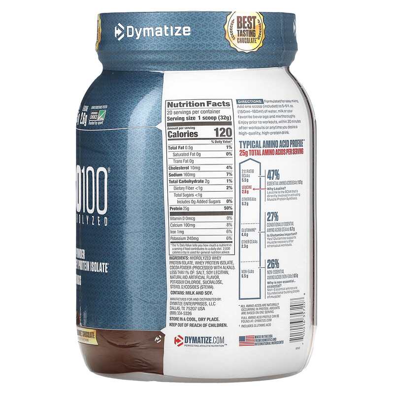 Dymatize ISO100 Hydrolyzed 100 Whey Protein Isolate Gourmet