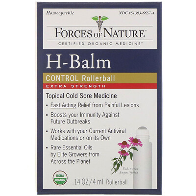 Forces of Nature H-Balm, средство от герпеса с повышенной силой действия, с шариковым аппликатором, 4 мл (0,14 унции)
Forces of Nature H-Balm, средство от герпеса с повышенной силой действия, с шариковым аппликатором, 4 мл (0,14 унции)