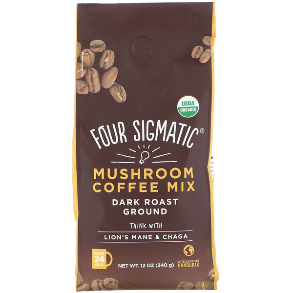 Four Sigmatic Mushroom Coffee Mix Dark Roast Ground Oz G