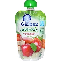 Gerber Nd Foods Organic Baby Food Pears Carrots Peas Oz