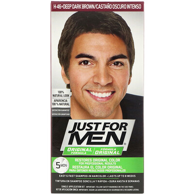 Just for Men Мужская краска для волос Original Formula, оттенок глубокий темно-коричневый H-46, одноразовый комплект
Just for Men Мужская краска для волос Original Formula, оттенок глубокий темно-коричневый H-46, одноразовый комплект