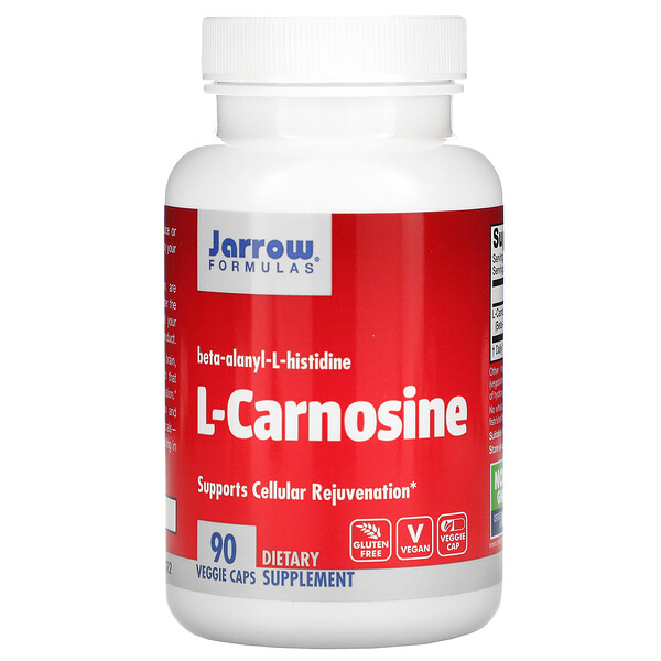Jarrow Formulas, L-Carnosine, Beta-Alanyl-L-Histidine, 90 растительных капсул