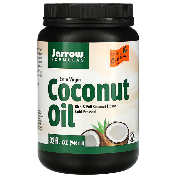 Jarrow Formulas, Органический продукт, кокосовое масло холодного отжима, полученное методом холодного прессования, 946 мл