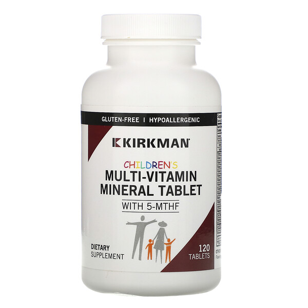 Kirkman Labs, Children's Multi-Vitamin Mineral Tablet with 5-MTHF, 120 Tablets