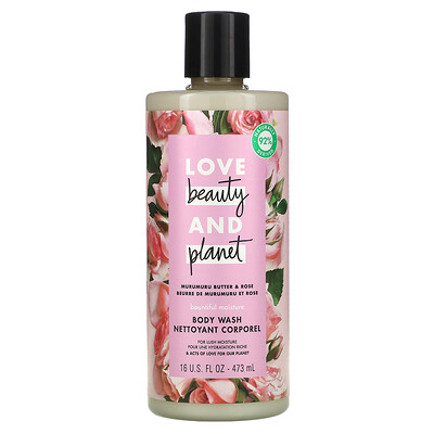 Love Beauty and Planet Интенсивно увлажняющий гель для душа, «Масло мурумуру и роза», 473 мл
Love Beauty and Planet Интенсивно увлажняющий гель для душа, «Масло мурумуру и роза», 473 мл