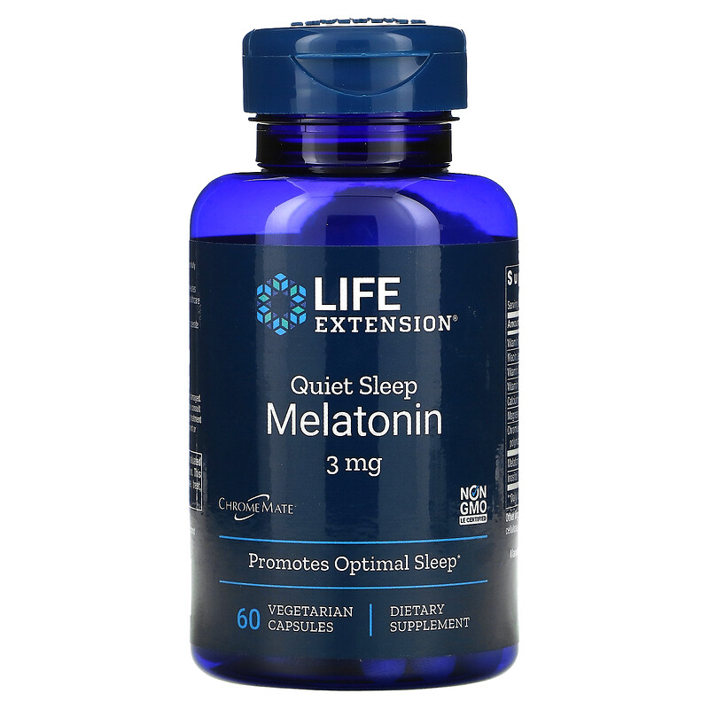 Life Extension Quiet Sleep Melatonin 3 Mg 60 Vegetarian Capsule IHerb