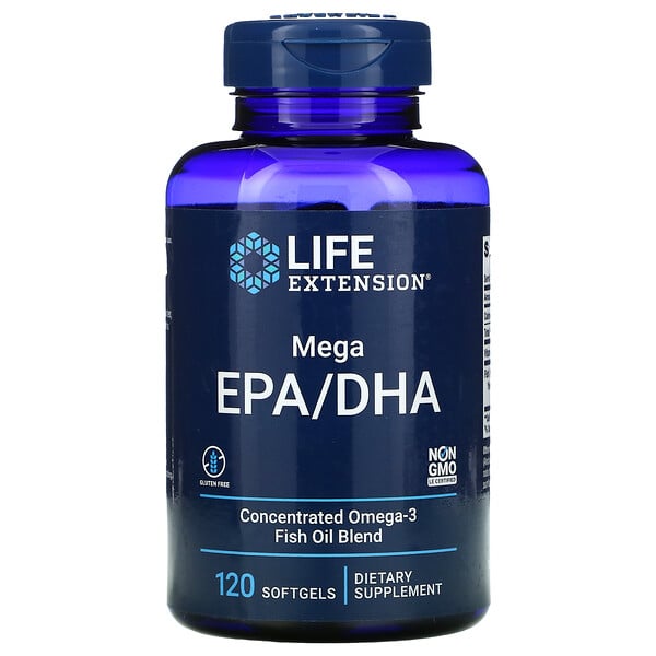 Life Extension, Мегаэффективный комплекс ЭПК/ДГК, 120 мягких желатиновых капсул