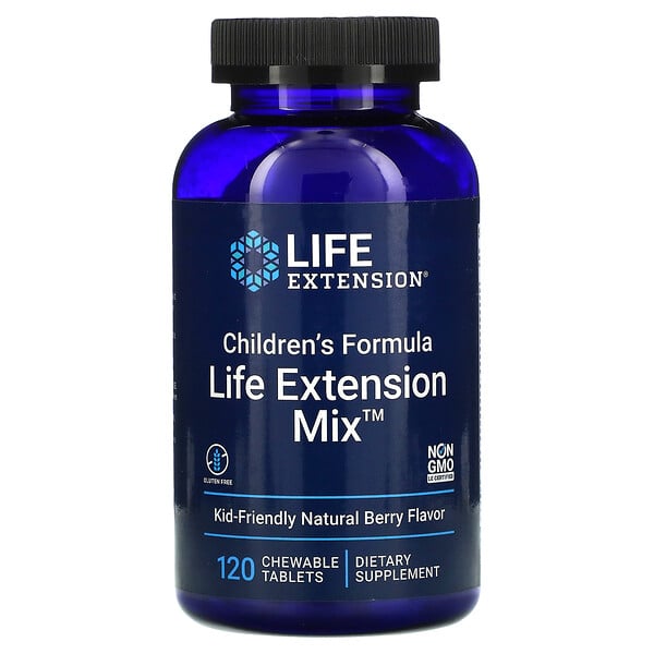 Life Extension, Формула для детей, Life Extension Mix, с натуральным ягодным вкусом, 120 жевательных таблеток