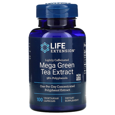 Life Extension Мега экстракт зеленого чая, небольшое содержание кофеина, 100 растительных капсул
Life Extension Мега экстракт зеленого чая, небольшое содержание кофеина, 100 растительных капсул