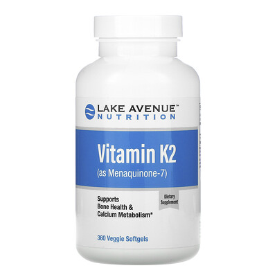 Lake Avenue Nutrition витамин K2 (в виде менахинона-7), 50 мкг, 360 растительных капсул
Lake Avenue Nutrition витамин K2 (в виде менахинона-7), 50 мкг, 360 растительных капсул