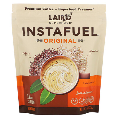 Laird Superfood, InstaFuel, Premium Coffee + Superfood Creamer, Original, 8 oz (227 g)
Laird Superfood, InstaFuel, Premium Coffee + Superfood Creamer, Original, 8 oz (227 g)