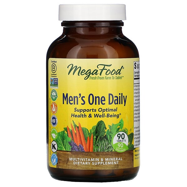 MegaFood, Men's One Daily, витамины для мужчин, без железа, 90 таблеток
