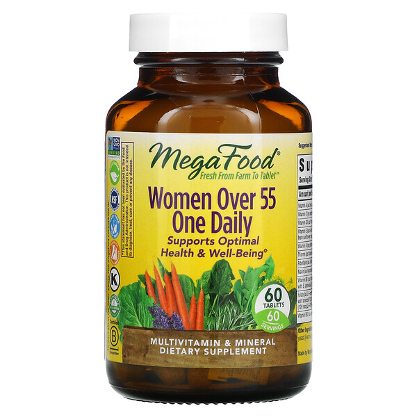 MegaFood, мультивитамины для женщин старше 55 лет, 60 таблеток