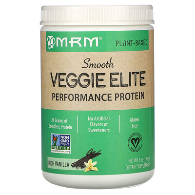 MRM Smooth Veggie Elite Performance Protein, вегетарианский протеин для повышения продуктивности, насыщенная ваниль, 170 г (6 унций)
MRM Smooth Veggie Elite Performance Protein, вегетарианский протеин для повышения продуктивности, насыщенная ваниль, 170 г (6 унций)