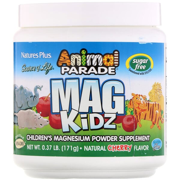 Nature's Plus, "Парад зверей" Mag Kidz, магний для детей, вкус натуральной вишни, 0,37 ф (171 г)