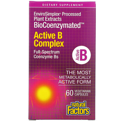 Natural Factors BioCoenzymated, активный комплекс витаминов B, 60 вегетарианских капсул
Natural Factors BioCoenzymated, активный комплекс витаминов B, 60 вегетарианских капсул