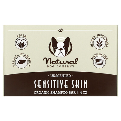 Natural Dog Company Органическое мыло-шампунь для чувствительной кожи без запаха 4 унции
Natural Dog Company Органическое мыло-шампунь для чувствительной кожи без запаха 4 унции