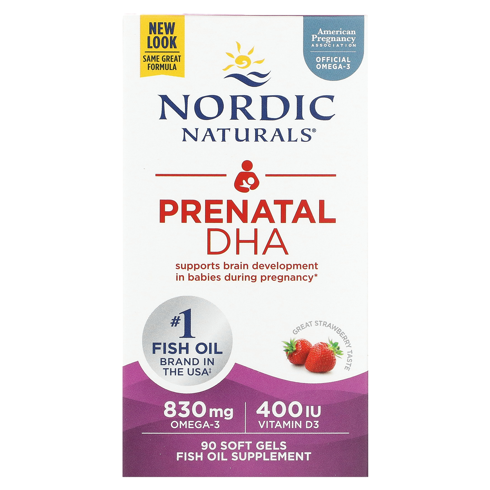 Nordic Naturals Prenatal DHA Strawberry 90 Soft Gels