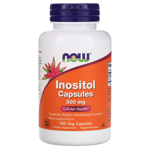 Now Foods, Инозитол в капсулах, 500 мг, 100 растительных капсул