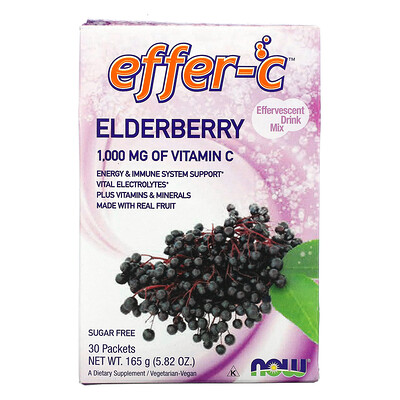 Now Foods Effer-C, Effervescent Drink Mix, Elderberry, 1,000 mg, 30 Packets, 5.82 oz (165 g)
Now Foods Effer-C, Effervescent Drink Mix, Elderberry, 1,000 mg, 30 Packets, 5.82 oz (165 g)