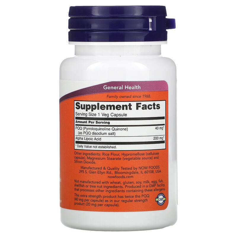 Now Foods Extra Strength Pqq Mg Veg Capsules Iherb