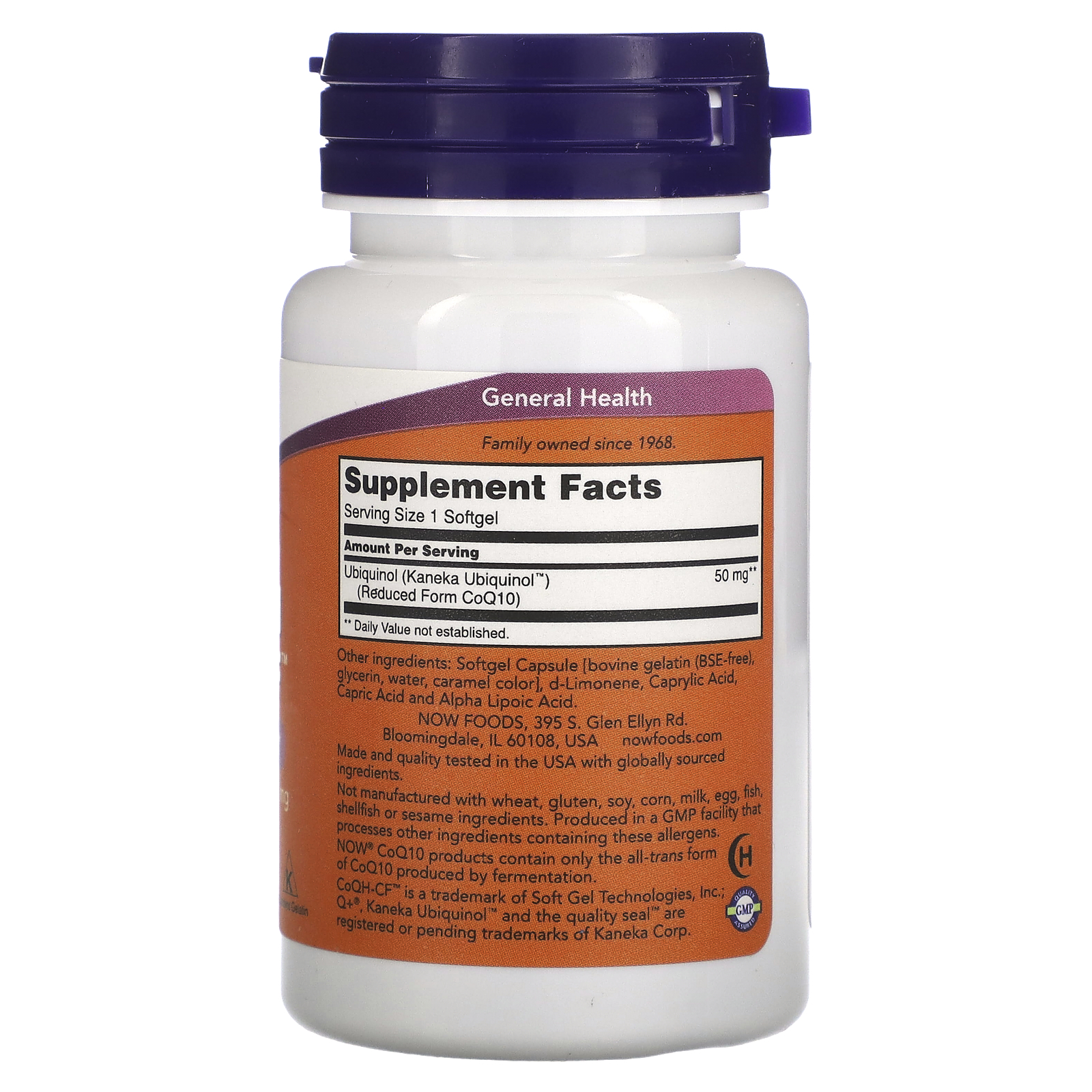 NOW Foods Ubiquinol CoQH CF 60 Softgels