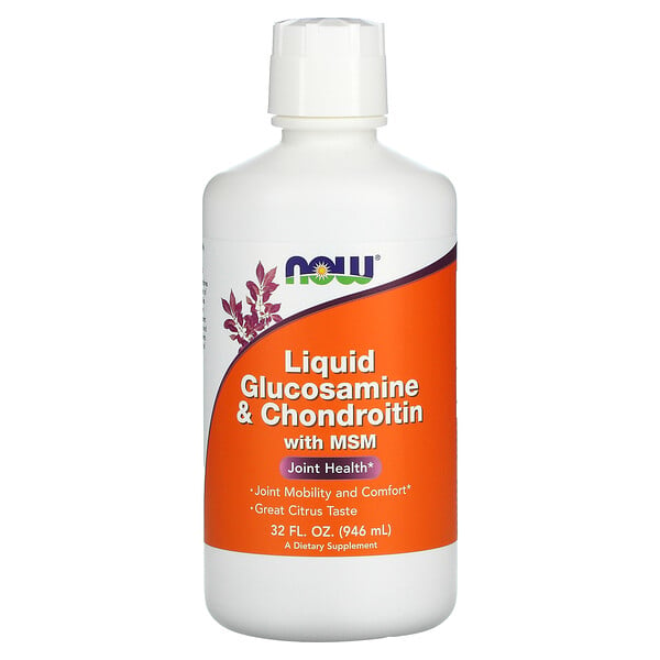 NOW Foods Liquid Glucosamine Chondroitin With MSM Citrus 32 Fl Oz