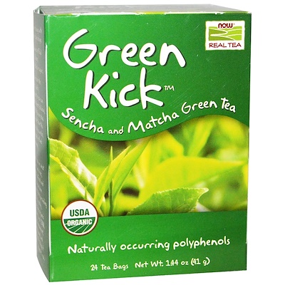 Now Foods Настоящий чай, Green Kick, зеленый чай сенча и матча, 24 чайных пакетика, 1.44 унций (41 г)
Now Foods Настоящий чай, Green Kick, зеленый чай сенча и матча, 24 чайных пакетика, 1.44 унций (41 г)